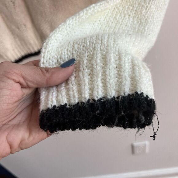 Vintage Ivory Henley Sweater Button International Outlook Large Preppy Minimal* - Picture 5 of 11